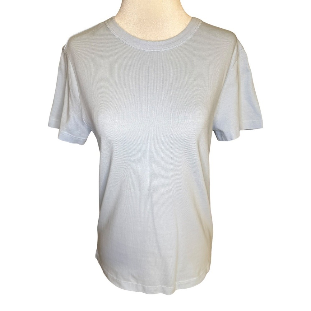 Madewell XXS Light Blue Cotton Ribbed‎ Crew Neck Short Sleeve Tee Shirt Top NWT